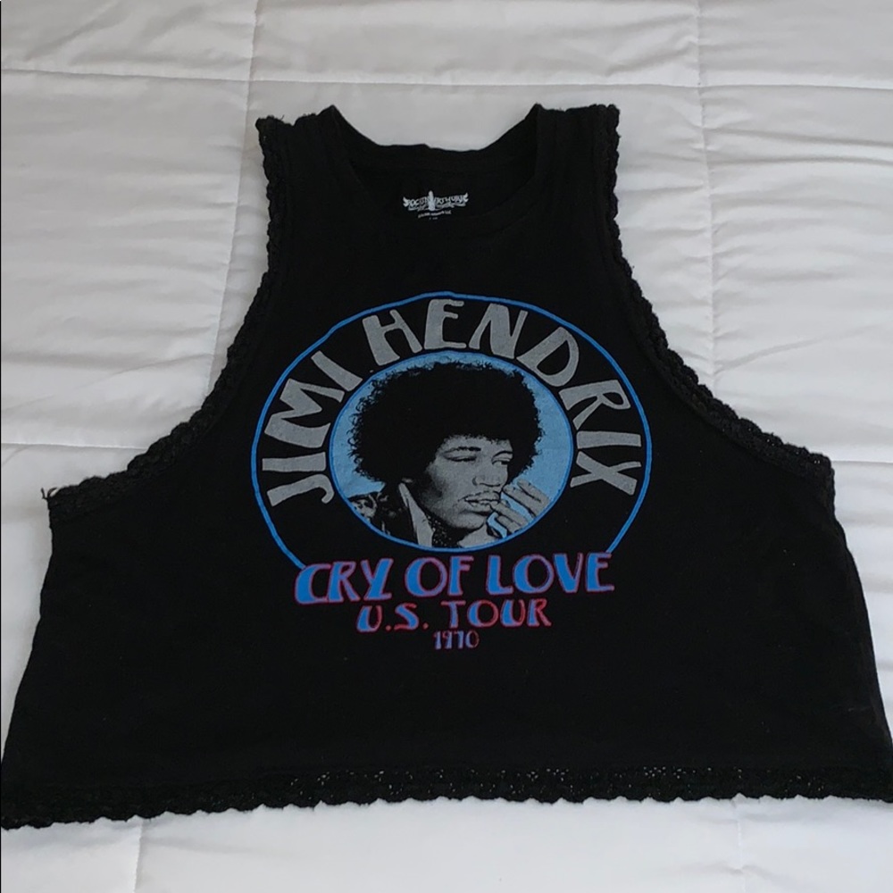 Jimi Hendrix long crop top tank